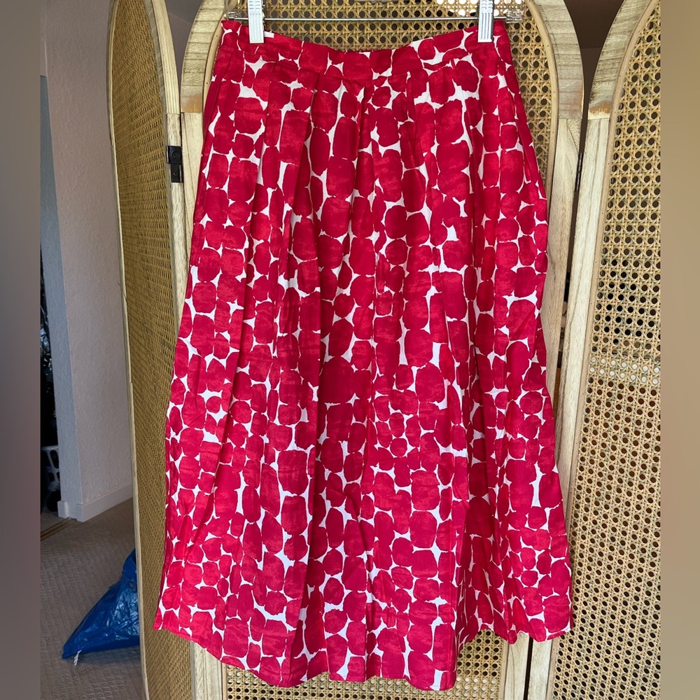 Banana Republic Red and White A-Line Skirt